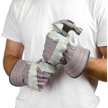 Gardening Work Gloves Men,5 Pairs Insulated Heavy Duty Cut Resistant Thorn Proof Leather Cowhide Mens Women Mechanic Garden Gloves 5pcs