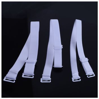 30 Pairs Bra Strap Replacement Elastic Adjustable Removable Multi Color（Black+White+Skin tone）Bra Straps Holder Racer Back Conceal Bra Straps Non-slip Elastic Cleavage Control,