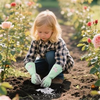 Rose Pruning Gloves Thorn Resistant, Embroidery Gardening Gloves with Extra Long Forearm Protection （S）
