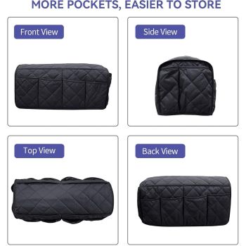 Armchair Caddy, Waterproof Sofa Armrest Organizer, Non Slip Recliner Organizer, Remote Holder for Recline, Recliner Caddy with Pockets Storage for TV Remote, Phone, Magazine (Black)