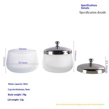 4Piece Matte Crystal Glass Nail with Lid Nail Glass Crystal Cup Nail Crystal Bowl Dapping Dish Glass Crystal Dappen Dish Liquid Container Holder Tool for Acrylic Liquid Powder