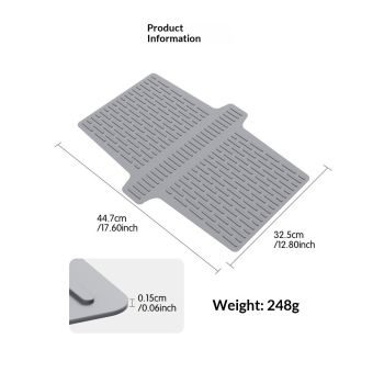 Sink Saddle, Kitchen Sink Mat, Divider Protector Mat, No Odor, Super Soft, No Stains, 2pcs （grey+black）