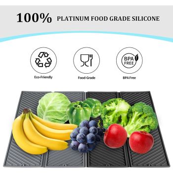Dish Drying Mat for Kitchen Counter, Collapsible  Large Dish Drainer Mat, Silicone Drying Mat Non-Slip Silicone Sink Mat, Easy to Clean, Grey