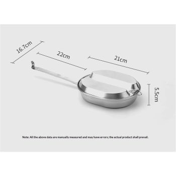 304 Stainless Steel   Mess Kit Plate Set  Type Outdoor Camping Hiking Picnic BBQ Beach ,Stainless Steel Camping Lunch Box with Handle,