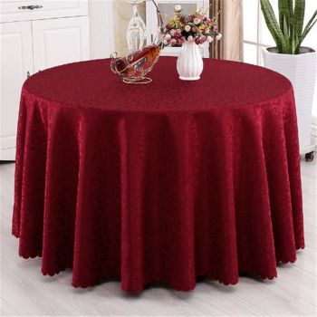 Home Fashions Waterproof, Stain & Wrinkle Resistant Fabric Tablecloth, 70" /1.8M Round, burgundy