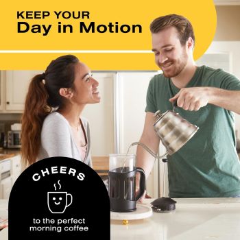 1.2L Pour Over Coffee Kettle, Small Gooseneck Kettle with Thermometer and Ergonomic handle, Pour Over Kettle Stainless Steel  Gooseneck Tea Kettle for all occasions.