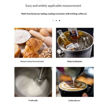 Stainless Measuring Cup (2000ML), 8 Cup Stainless Measuring Cup, Stainless Pitcher with Marking with Handle, 64 Ounces (2.0 Liter)