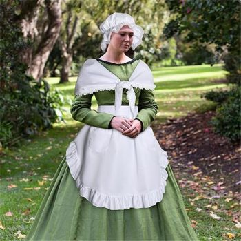 Costume Women Set White Mob Cap Bonnet Shawl Waist Apron Pilgrim Costume Accessories Girl  3pcs