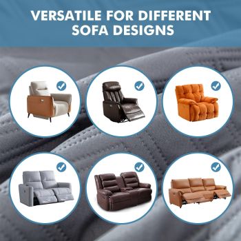 Waterproof Recliner Chair Covers, Anti-Slip Recliner Cover Dog Couch Cover Furniture Protector, Reclining Sofa Slipcover for Pets Dogs, 1 Piece (Dark Gray, Recliner)