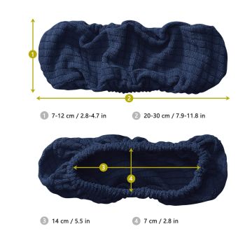 4 pieces of office chair gloves, waterproof polyester elastic band, computer office chair armrest cushion cover, office chair armrest sliding cover, navy blue