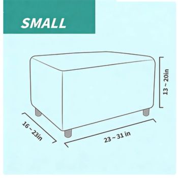 Jacquard Design High Stretch Folding Storage Footstool Protector Rectangle Removable Slipcover (S Light Gray)