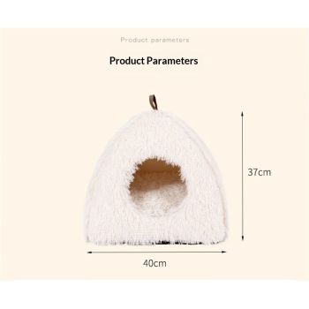 Rabbit Bed and Hideout, Warm Calming Cave Bed for Ferrets, Guinea Pigs, Hamsters and Other Small Animals (white S)