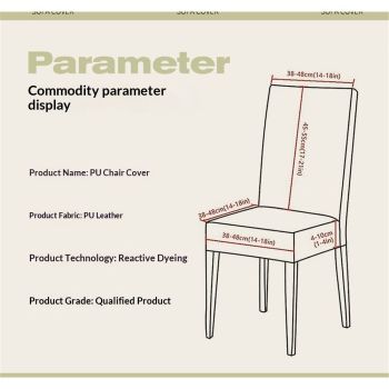 Waterproof PU Leather Dining Chair Covers Set of 4, Stretch Oilproof  Chair Slipcovers Removable Washable Kitchen Chair Protector for Dining Room (Brown)