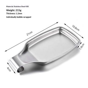 Spoon Rest for Stove Top, Large Stainless Steel Spoon Rest Heavy Duty Holder for Kitchen, Spatula Ladle, Brush and Other Cooking Utensils