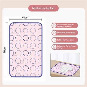 Portable Ironing Mat for Table Top Iron Pad for Countertop Thick Ironing Blanket Over The Door Steamer Pad Washer Dryer Heat Resistant Mat Travel Ironing Board (Red circle70_40cm)