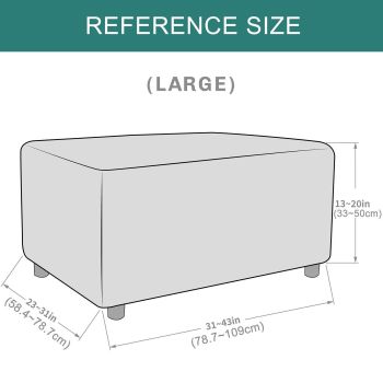 Rectangle Stretch Folding Storage Stool Protector Covers with Elastic Bottom for Living Room-(L, Camel)