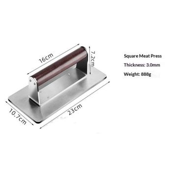 square  Press  Smash Burger & Bacon Press, Steak Weight & Panini Maker with Beechwood Handle for Versatile Cooking