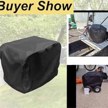 Generator Cover Waterproof, Heavy Duty Thicken 600D Polyester with Elastic Drawstring, Weather/UV Resistant Generator Cover for Universal Portable Generators Watt (black 52*27*32CM)