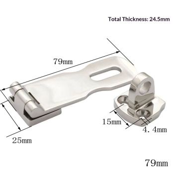 2pcs Marine Grade Stainless Steel Heavy Duty Door Hasp with Turning Padlock Eye Mount Stainless Steel 316 Heavy Duty Door Hasp with Turning Padlock Eye Mount