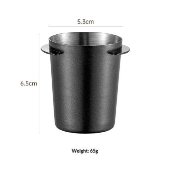 53mm Coffee Dosing Cup Stainless Steel Bar Dosing Powder Feeder Part DIY Coffee Machine Dosing Tool Accessory(53mm black)
