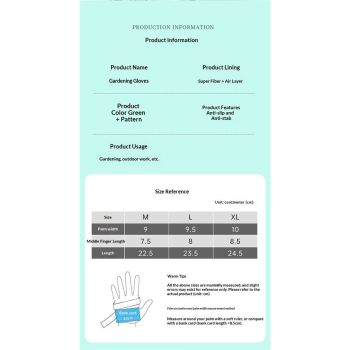 Microfiber printed gloves, garden planting and weeding gloves, gardening gloves, work gloves（Green flowers M）