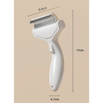 Deshedding Tool For Pets Stainless Steel Detangling Comb To Remove Knots & Shedding Slicker Brush For Dog Cats（white）