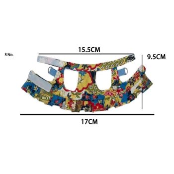 Squirrel Harness and Leash Set, Adjustable Flora Blue Printing, for Ferret, Squirrel, Dwarf Chinchilla, Guinea Pig, Fancy Rat（Flower color）S