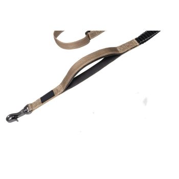 Hands Free Dog Leash for Walking Running with Safety Car Seat Belt Shock Absorbing Bungee Leash with Padded Handle(Brown)