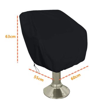 Boat Seat Cover 420D Oxford Fabric Waterproof Captains Chair Boat Seat Cover Resistant To Fading Pedestal Pontoon Chair Seat Cover（60*55*63cm black）