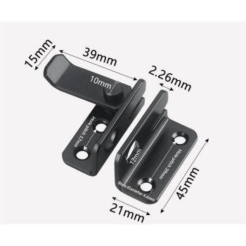 2pcs Flip Latch Gate Latch with Padlock Hole,Stainless Steel Barn Door Lock Sliding Door Bolt Latch Safety Door Lock Catch for Toilet Barn Fence Garage Door Pet Room black（Small size left opening）