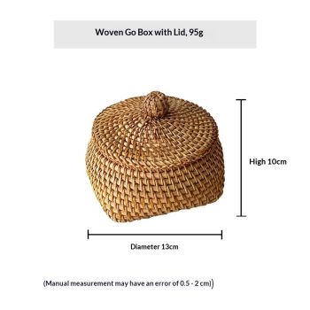 Ordinary rural rattan covered storage box, multi-purpose willow tray, square, handmade, Bohemian style