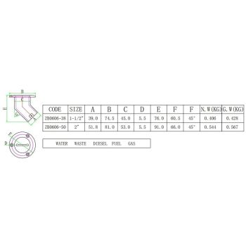 New Casting 1-1/2"(38mm) Boat Deck Fill/Filler with Key Cap Marine 316 Stainless Steel Hardware for Boat Yacht Caravan (Universal)