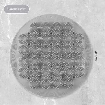 Shower Mat, Round Shower Stall Mat, TPE Bathtub Mat, Non Slip Bath Mat with Suction Cups and Drain Holes, Machine Washable for Bathroom Bathtub Swimming Pool(Gray)
