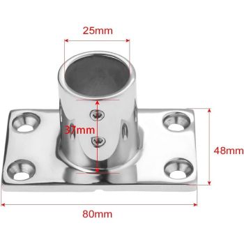 2pcs Boat Hand Rail Fitting,316 Stainless Steel Rectangular90 Degree Boat Hand Rail Base and Screws（7/8寸（22mm)）