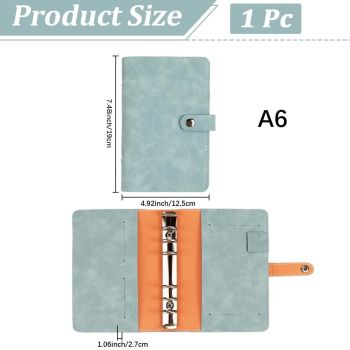 A6 binder diary, used for office, school, travel, business planning, including 12 budget cards, 8 PVC zipper bags, and 2 English stickers (cyan)