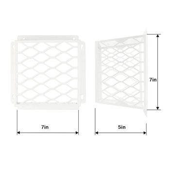 Dryer Vent Bird Guard,Dryer Vent Cover Guard for Most 3" to 4" Bathroom Exhaust Fan Ventilation Cover,7"Lx7"Wx5"H Steel Ventilation Bird Cage for Exhaust Fan Cover,White