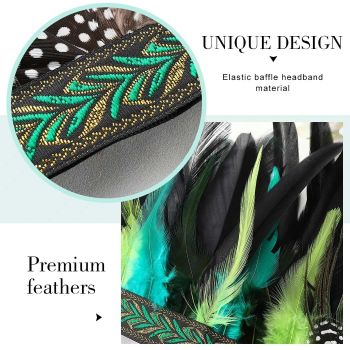 Peacock Feather Fascinator Decorative Feather Headpiece Crown Headdress Costume Halloween Headband for Party（adult version）