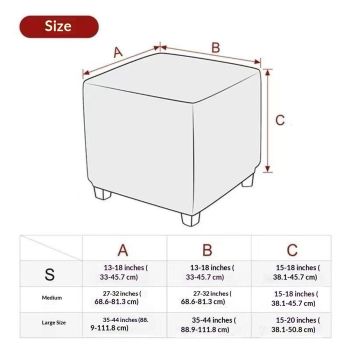 Stretch Cover Velvet Small  Square Footstool Cover Pouffe Protector Covers, for Square Leather/Fabric  Footstool,（light gray M）
