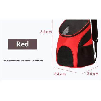 Small Dogs and Cat Backpack Carrier,Pet Backpack Carrier, Ventilated, Safety Strap, Buckle Support Designed for Hiking Travel Camping Outdoor,  Red