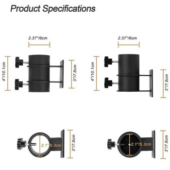 1 set Heavy Duty Patio Umbrella Mount - Bracket Clamp for Deck Rail, Balcony, Courtyard, Fences Suitable for deck railings