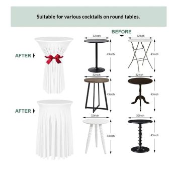 Round polyester Cocktail Tablecloth with Skirt, Elastic Fitted Highboy Bar Table Cloth 1 Pack, High Top Circular Base Adjustable Pub Table Cover for Wedding Party Banquet-Red（60*110cm）