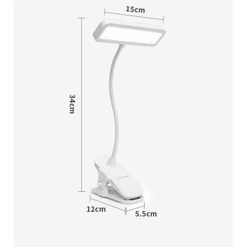 Clip on Light,  Eye Caring  LEDs Book Lights, 3 Brightness & Multiple Color Temperatures LED Desk Lamp Rechargeable Night Lamps for Home, Office and Dorm（Charging 4000）