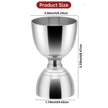 2pcs Premium  Stainless Steel Bar Tool  Measuring Marks, Durable Double Jigger, Bar Measuring Set Measuring cup with scale （primary colors）