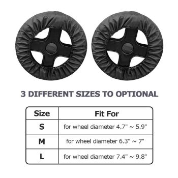4Pcs Baby Stroller Wheel Cover, Dustproof Kid Baby Wheelchair Protector Pushchair Wheel Cover Stroller Accessory (2Pcs M + 2 Pcs L)