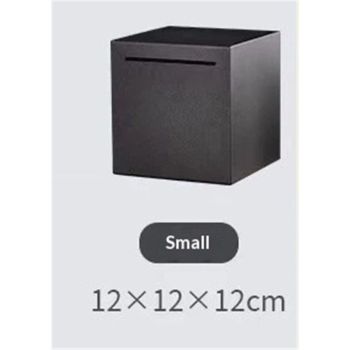 Adult bank stainless steel piggy bank, unbreakable cash and coin savings box piggy bank, children's gift piggy bank (black 15*15*15)