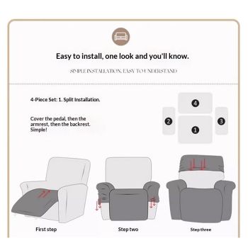 silver fox plush Recliner Chair Covers 1-Piece for Reclining Chair, Recliner Cover Feature Thick Luxury and Soft Fabric with Elastic Bottom,  (Grey, single seat)