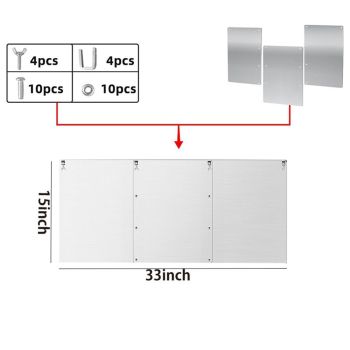 Upgraded Patio Heater Reflector Shield,(Large,3Panels) Propane Heaters Heating Deflector,Effective Heat Focusing for Outdoor Lamp Heater,Gas Energy Saving,Windshield