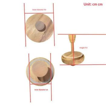 Honey jar glass rack dispenser set for home kitchen, with wooden stick and lid, transparent modern honey syrup glass container, used for storing gifts,