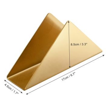 Gold Stainless Steel Napkin Holder, Modern Triangle Cocktail Napkin Dispenser Organizer for Kitchen Countertops, Dinner Tables, Picnic Tables