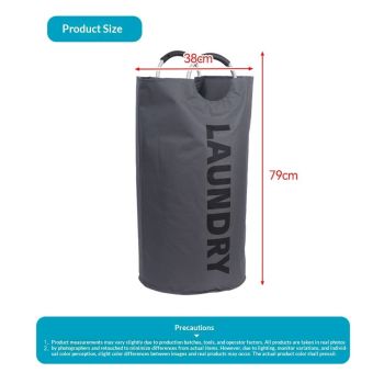 90L Large Laundry Basket, Collapsible Laundry Bag, Freestanding Tall Clothes Hamper, Foldable Washing Bin (Dark Blue)